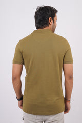 Men's Olive Green Core Pique Polo T-shirt