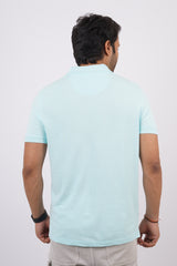 Men's Water Blue Core Pique Polo T-shirt