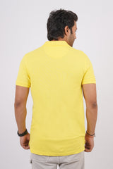 Men's yellow core pique polo t-shirt