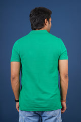 Men's green core pique polo t-shirt with embroidred logo