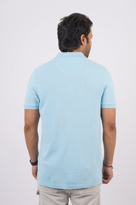 Men's Light Blue Core Pique Polo T-shirt