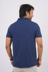 Men's navy core pique polo t-shirt with embroidered logo