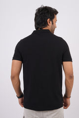 Men's Black Core Pique Polo T-shirt