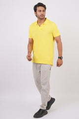 Men's yellow core pique polo t-shirt