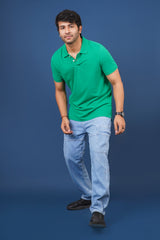 Men's Green Core Pique Polo T-shirt