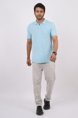 Men's Light Blue Core Pique Polo T-shirt