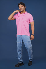 Men's Pink Core Pique Polo T-shirt