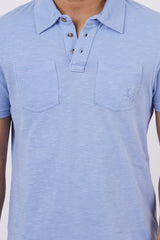 Men's Lavender slub pique polo t-shirt with double pocket