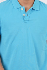 Men's Mid Night Blue Core Pique Polo T-shirt