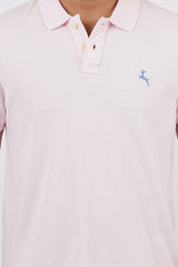 Men's Light Pink core pique polo t-shirt with embroidered logo