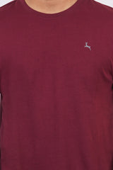 Men's classic red single jersey round neck t-shirt with logo