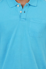 Men's midnight blue core pique polo t-shirt with pocket