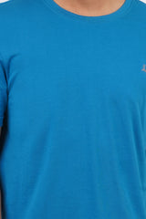 Men's Turkish tile single jersey round neck t-shirt with logo