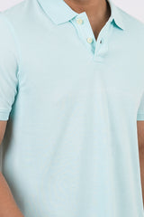 Men's Water Blue Core Pique Polo T-shirt