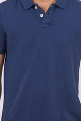 Men's Navy Core Pique Polo T-shirt