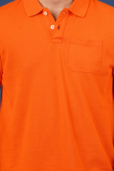 Pack of 3 Solid Polo T- shirts (Purple, Green, Orange) with pocket