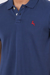 Pack of 3 Core Polo T-Shirts (Navy, Jet Black, Red) With Embroidered Logo