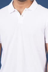 Men's White Core Pique Polo T-shirt