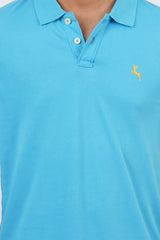 Pack of 3 Core Polo T-Shirts (MD Blue, Sky Blue, Light Blue) With Embroidered Logo