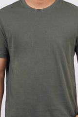 Pack of 3 Solid (Black, Bottle Green, Thyme) Crew Neck T-Shirts