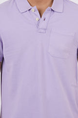 Men's lavender core pique polo t-shirt with pocket