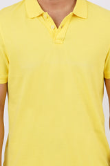 Men's yellow core pique polo t-shirt