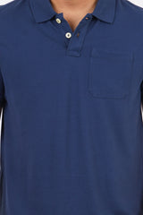 Men's navy core pique polo t-shirt with pocket