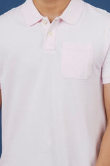 Men's Light Pink core pique polo t-shirt with pocket
