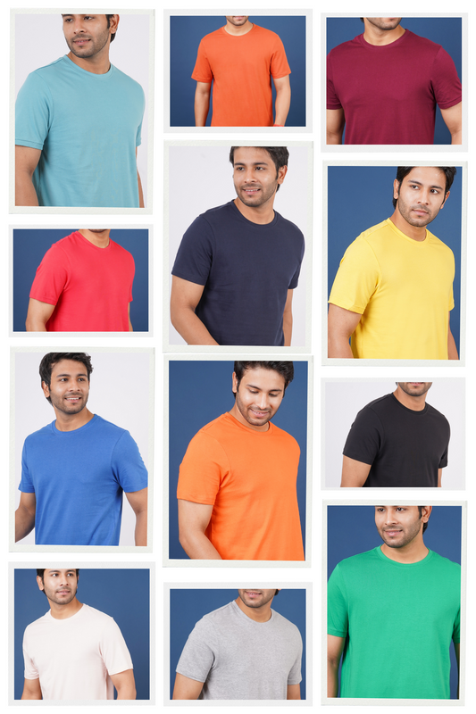 Pack of 12 Solid Single Jersey Crew Neck T-shirt