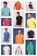 Pack of 12 Solid Single Jersey Crew Neck T-Shirts with Logo