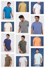 Pack of 12 Solid Single Jersey Crew Neck T-Shirts with Logo