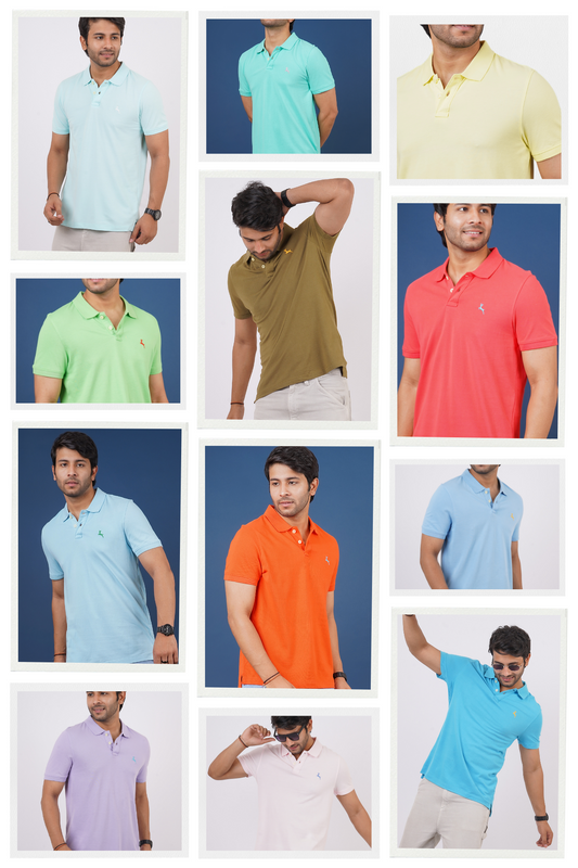 Pack of 12 core pique polo t-shirts with embroidered logo