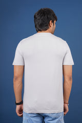 Men's glacier grey single jersey round neck t-shirt with logo