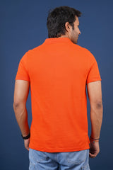 Men's Dark orange core pique polo t-shirt