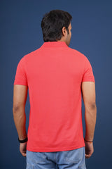 Men's dark pink core pique polo t-shirt