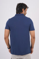 Men's navy core pique polo t-shirt with pocket