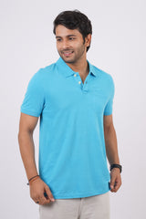 Men's midnight blue core pique polo t-shirt with pocket