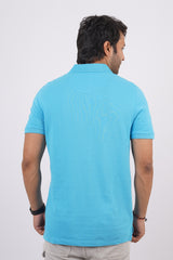 Men's midnight blue core pique polo t-shirt with pocket