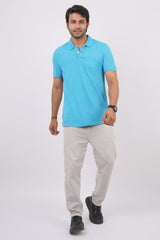 Men's midnight blue core pique polo t-shirt with pocket