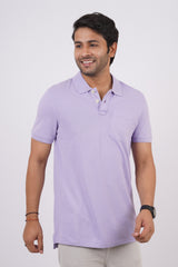 Men's lavender core pique polo t-shirt with pocket