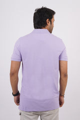 Men's lavender core pique polo t-shirt with pocket