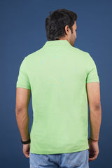 Men's Light Green core pique polo t-shirt with pocket