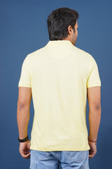 Men's Light Yellow core pique polo t-shirt with pocket