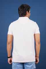 Men's Light Pink core pique polo t-shirt with pocket