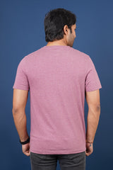 Men's Burgundy Melange V-neck T-shirt