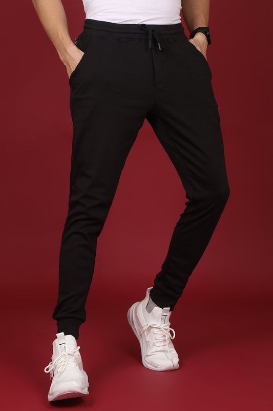 Men's Black Solid Joggers