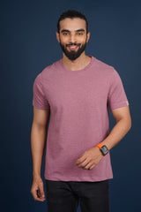 Men's Burgandy Round Neck T-Shirt