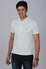 Men's White Core Lycra Pique Polo T-shirt