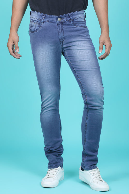 Men's Light Blue Denim Slim Fit SQLC-5418-1 Jean