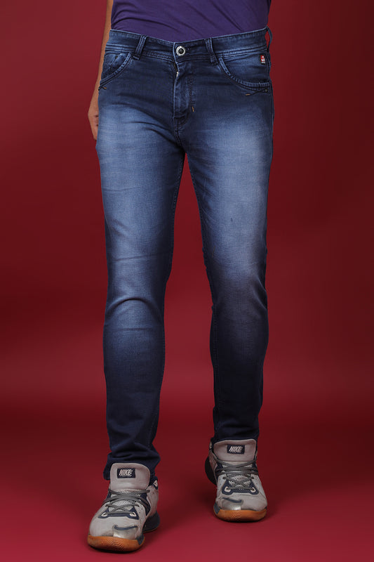 Men's Dark Blue Denim Slim Fit Hexa-9004 Jean